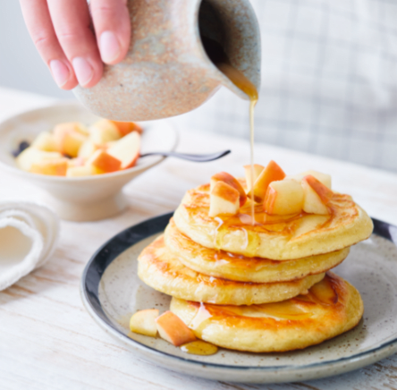 Foto van Amerikaanse pancakes met appel door WW