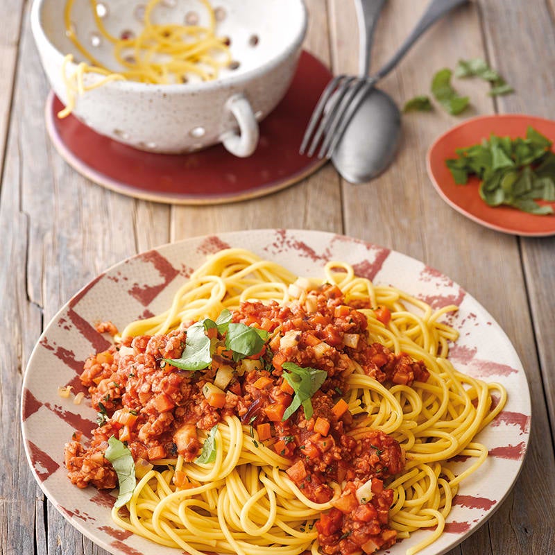 Foto van Spaghetti met vegetarische bolognese door WW
