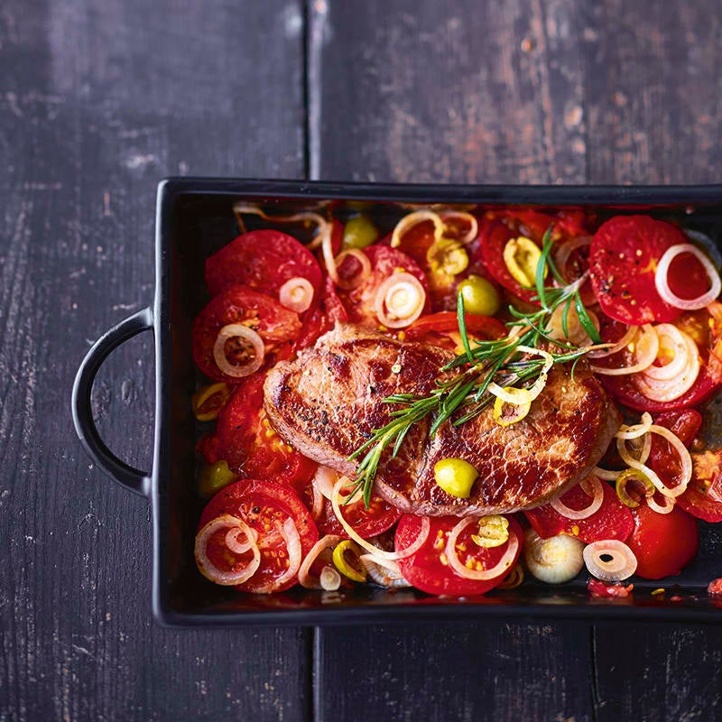 Foto van Biefstuk met tomaten uit de oven door WW