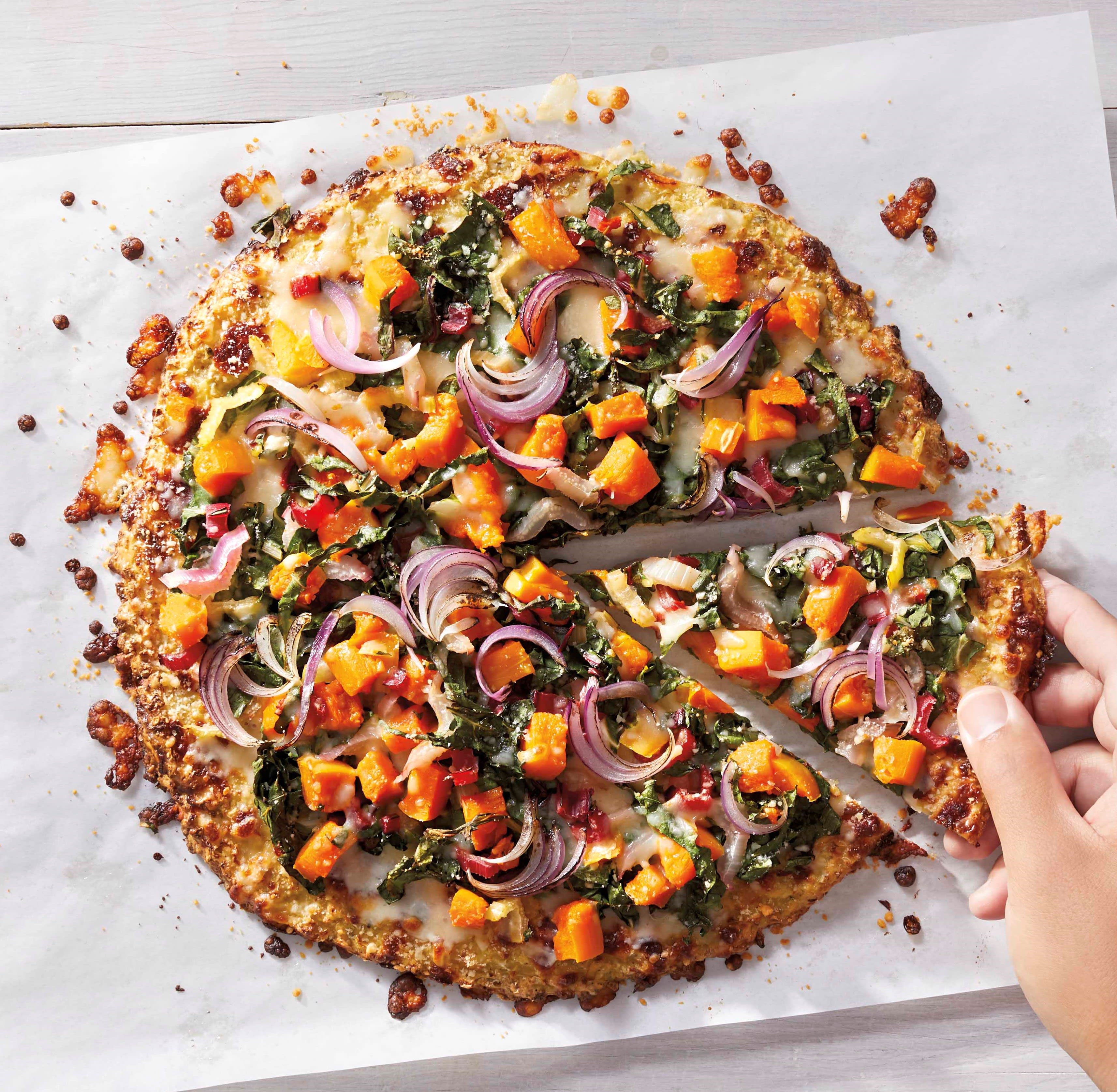 Foto van Bloemkoolpizza met herfstgroenten door WW